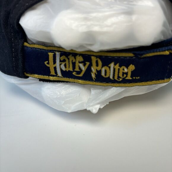 VTG 2001 Harry Potter Hogwarts Crest Hat Black Adjustable Strapback Baseball Cap - Picture 8 of 12